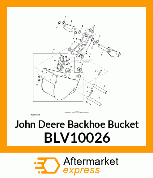 BUCKET, 16" 260/70 BACKHOE BLV10026