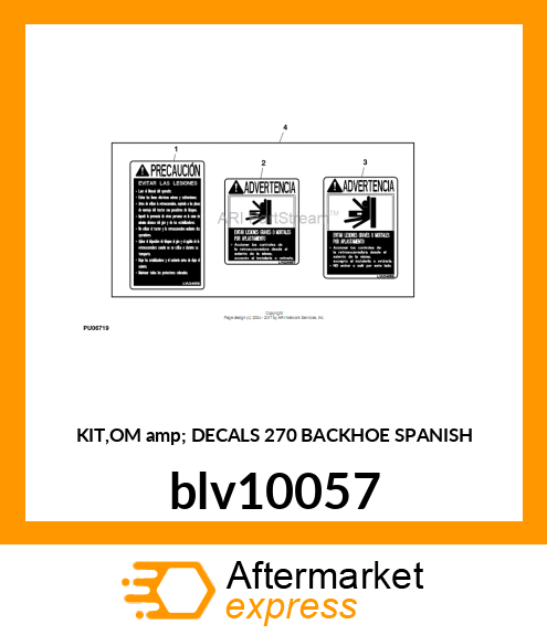 KIT,OM amp; DECALS 270 BACKHOE SPANISH blv10057