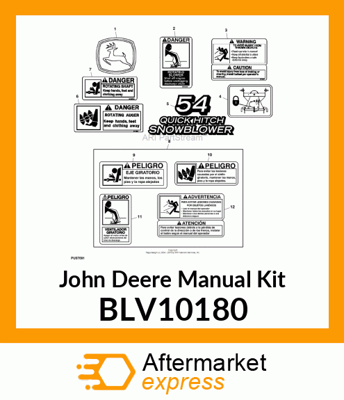 MANUAL KIT, 54 SNOW BLOWER SPANISH BLV10180