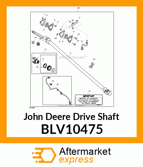 DRIVE SHAFT, BUNDLE, FRONT PTO, 3R, BLV10475