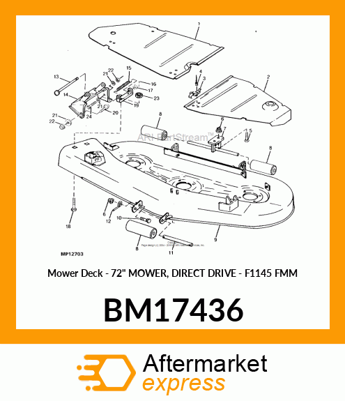 Mower Deck - 72" MOWER, DIRECT DRIVE - F1145 FMM BM17436