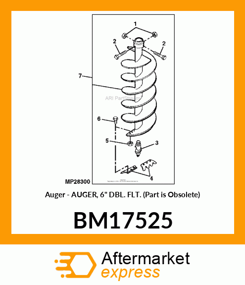 Auger - AUGER, 6" DBL. FLT. (Part is Obsolete) BM17525