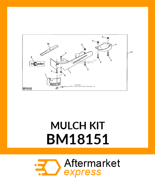 Grass Mulching Attachment - KIT, 72" TRICYCLER MULCH BM18151