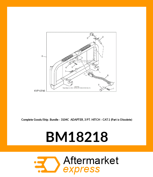 3PT HITCH ADAPT-CAT 1 (NU) BM18218