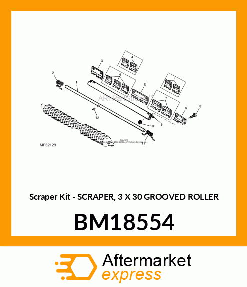 3"X30" GROOVE ROLLER SCRAPE BM18554