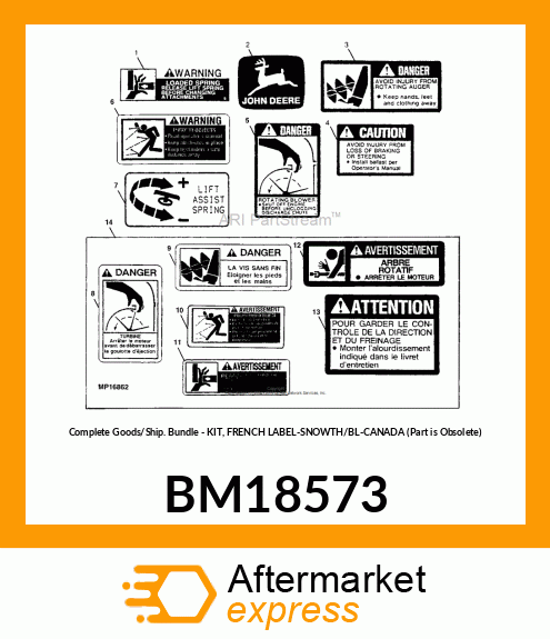 Complete Goods/Ship. Bundle - KIT, FRENCH LABEL-SNOWTH/BL-CANADA (Part is Obsolete) BM18573