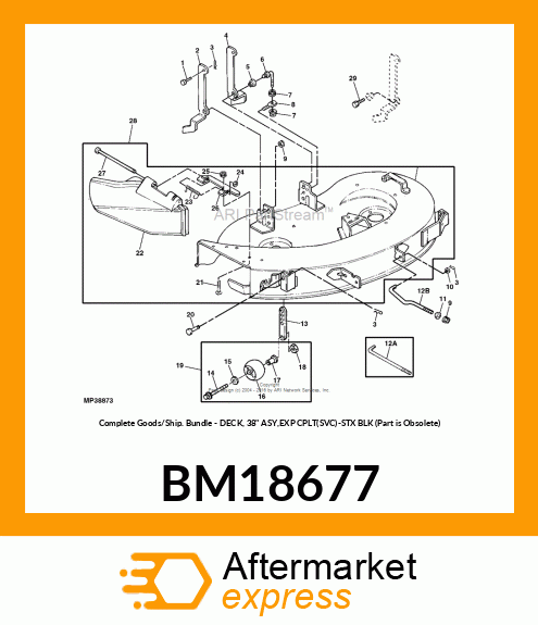 Complete Goods/Ship. Bundle - DECK, 38" ASY,EXP CPLT(SVC)-STX BLK (Part is Obsolete) BM18677