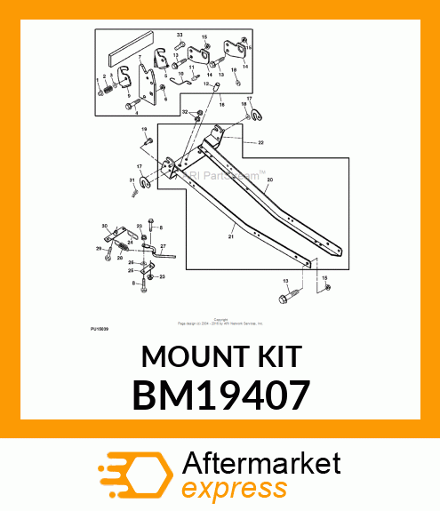 Mounting Parts - MOUNTING PARTS, MOUNTING PARTS, 42" BM19407