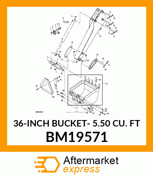 36-INCH BUCKET- 5.50 CU. FT BM19571