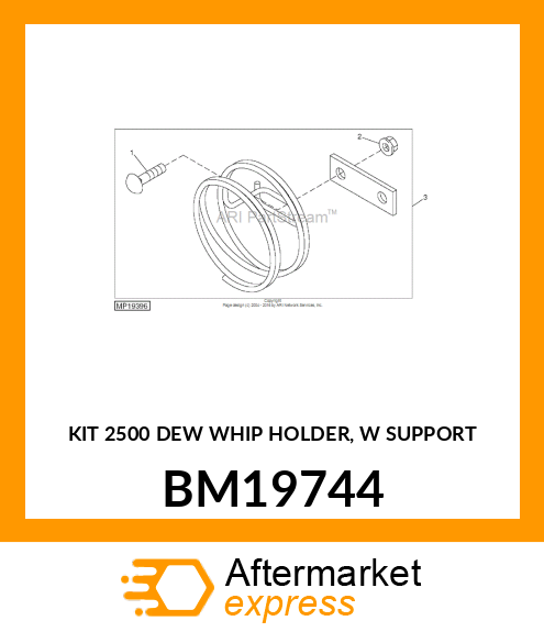 KIT 2500 DEW WHIP HOLDER, W SUPPORT BM19744