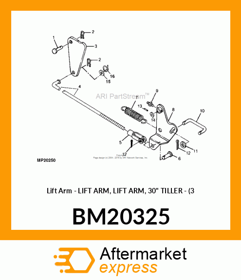 Lift Arm - LIFT ARM, LIFT ARM, 30" TILLER - (3 BM20325