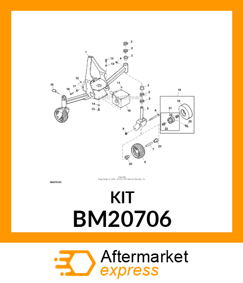 KIT, HEAVY DUTY WHEEL (60 BROOM) BM20706