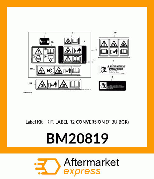 Label Kit - KIT, LABEL R2 CONVERSION (7-BU BGR) BM20819