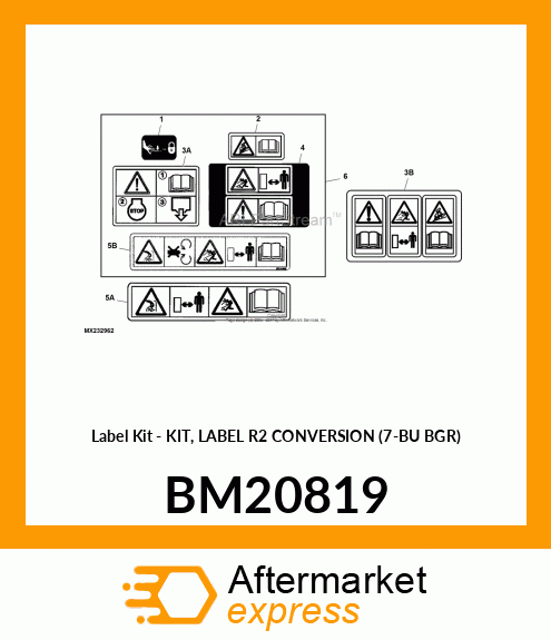 Label Kit - KIT, LABEL R2 CONVERSION (7-BU BGR) BM20819