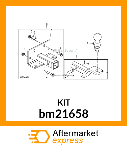 HITCH, KIT, REAR RECEIVER HITCH CX bm21658