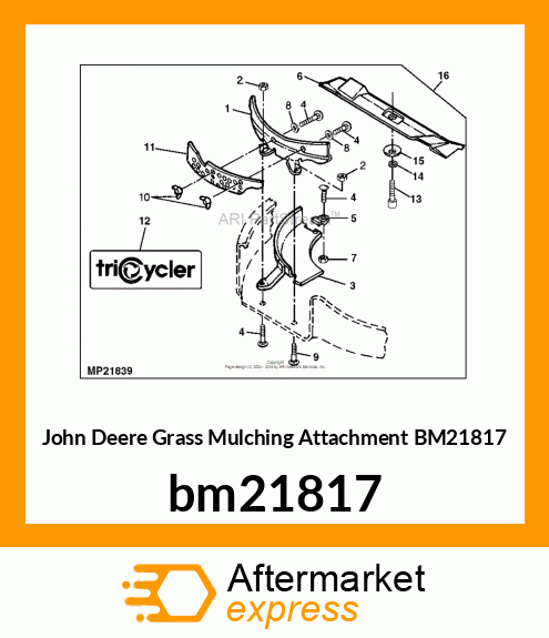 GRASS MULCHING ATTACHMENT, KIT, MUL bm21817