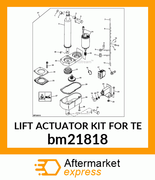 LIFT ACTUATOR KIT FOR TE bm21818