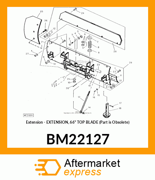 Extension - EXTENSION, 66" TOP BLADE (Part is Obsolete) BM22127