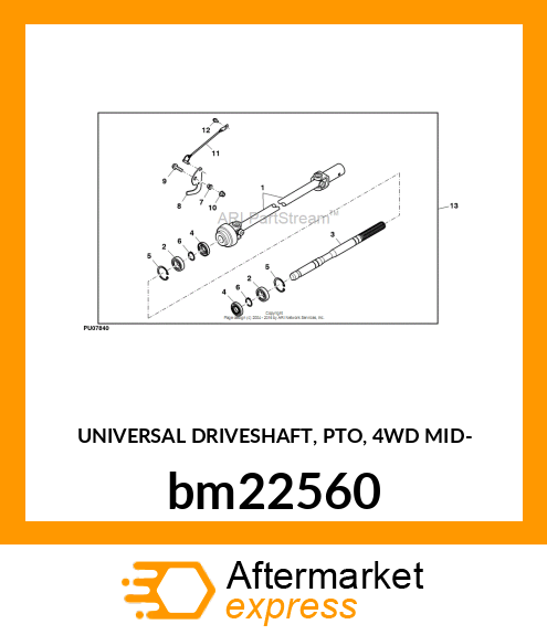 UNIVERSAL DRIVESHAFT, PTO, 4WD MID bm22560