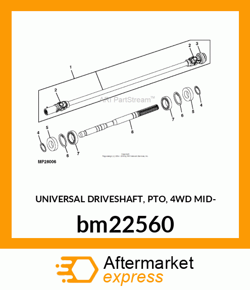 UNIVERSAL DRIVESHAFT, PTO, 4WD MID bm22560