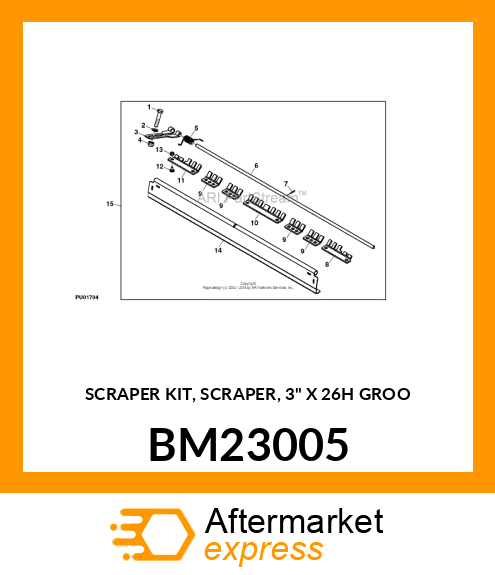 SCRAPER KIT, SCRAPER, 3" X 26H GROO BM23005