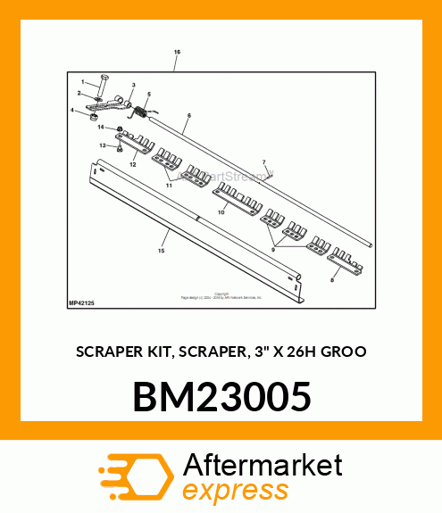 SCRAPER KIT, SCRAPER, 3" X 26H GROO BM23005