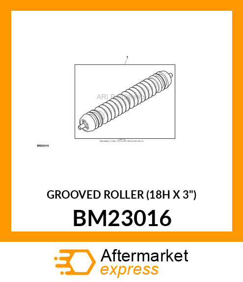 GROOVED ROLLER (18H X 3") BM23016