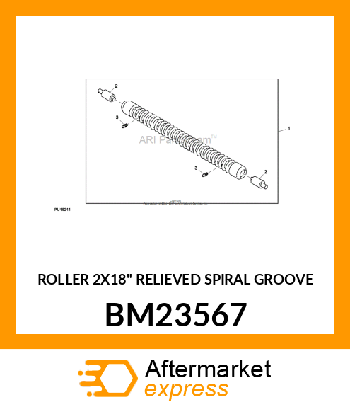 ROLLER 2X18" RELIEVED SPIRAL GROOVE BM23567