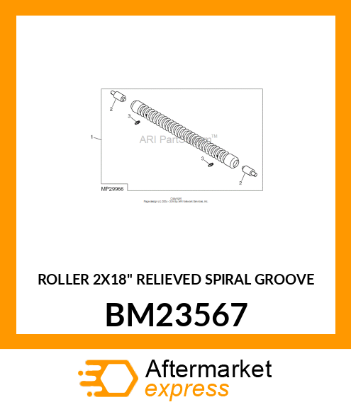 ROLLER 2X18" RELIEVED SPIRAL GROOVE BM23567