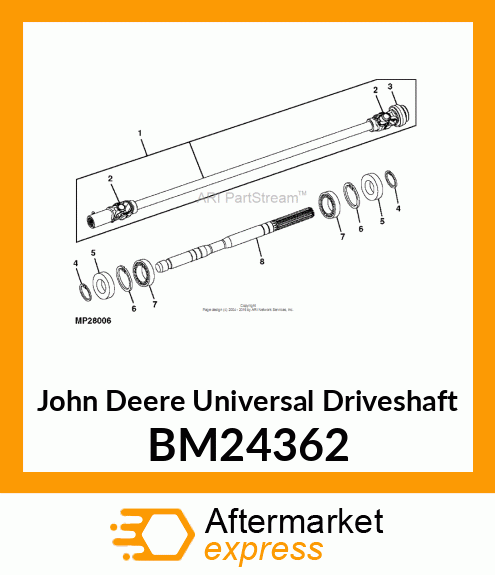 UNIVERSAL DRIVESHAFT, PTO, 4WD MID BM24362