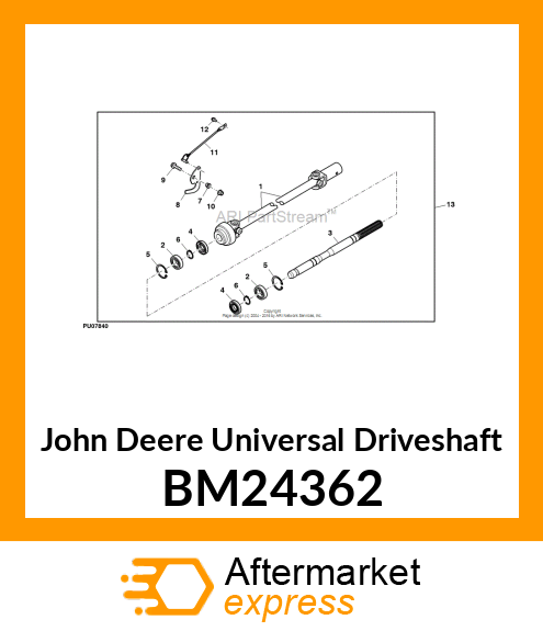 UNIVERSAL DRIVESHAFT, PTO, 4WD MID BM24362