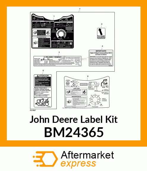 LABEL KIT, KIT, X7 SPANISH DECAL BM24365