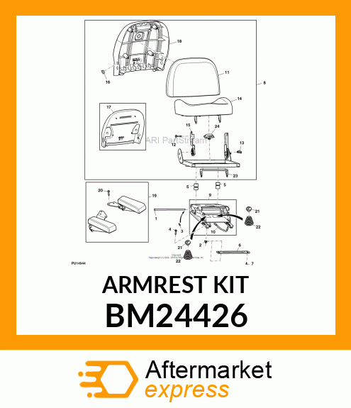 ARMREST KIT, KIT, ARM REST BM24426