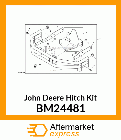 KIT, ATTACHMENT BAR, Z235 amp Z255 BM24481