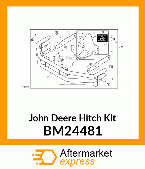 KIT, ATTACHMENT BAR, Z235 amp Z255 BM24481