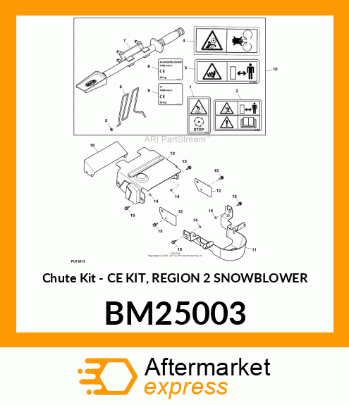 Chute Kit - CE KIT, REGION 2 SNOWBLOWER BM25003