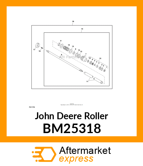 GROOVED ROLLER (26H X 3") BM25318