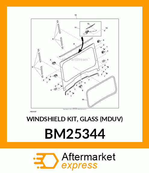 WINDSHIELD KIT, GLASS (MDUV) BM25344