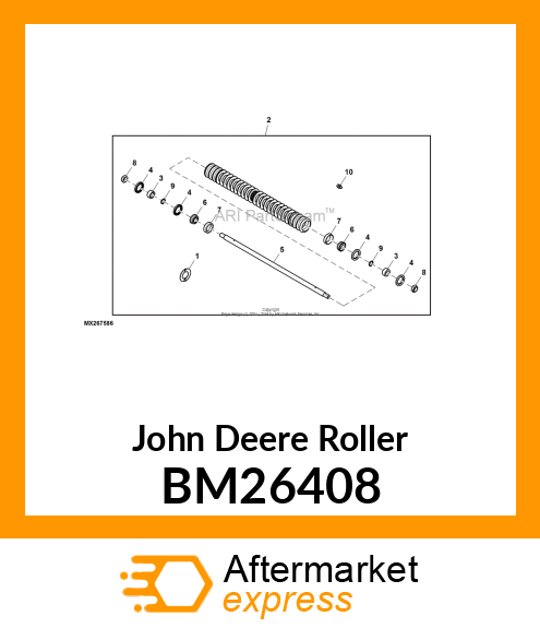 ROLLER, GROOVED ROLLER (22H X 2.5") BM26408