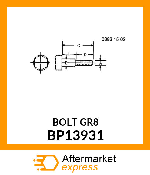 BOLT, FLYWHEEL SHEAR BP13931