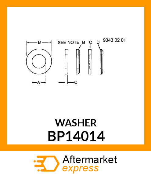 WASHER, CAM FOLLOWER BP14014