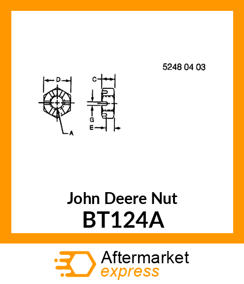 DISK SPINDLE NUT BT124A