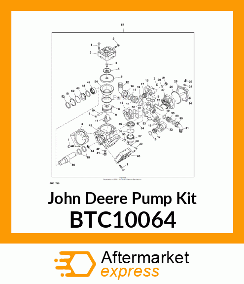 PUMP KIT, D115 DIAPHRAGM BTC10064