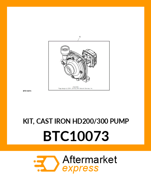 KIT, CAST IRON HD200/300 PUMP BTC10073