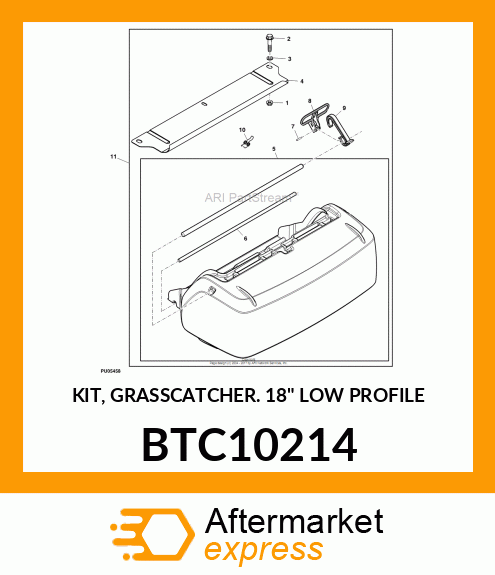 KIT, GRASSCATCHER. 18" LOW PROFILE BTC10214