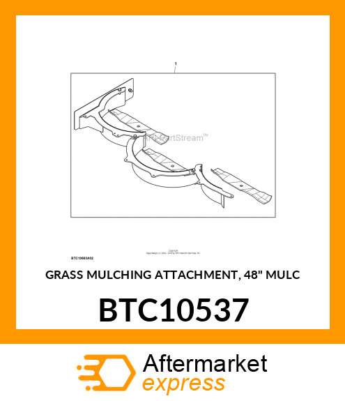 GRASS MULCHING ATTACHMENT, 48" MULC BTC10537