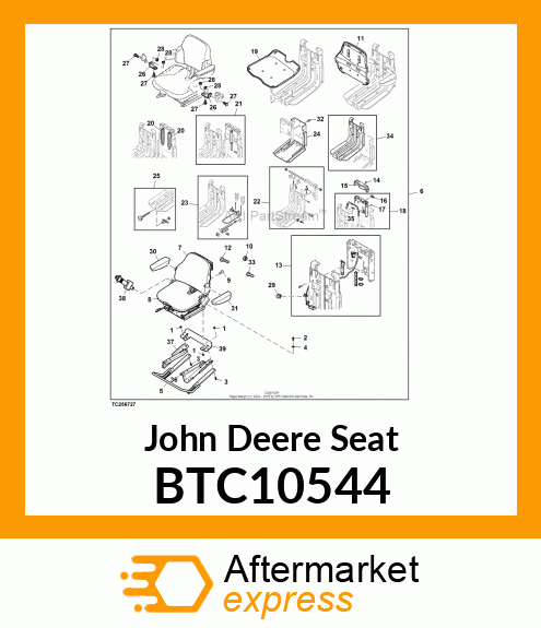 SEAT, DELUXE SUSPENSION W/ARM REST BTC10544