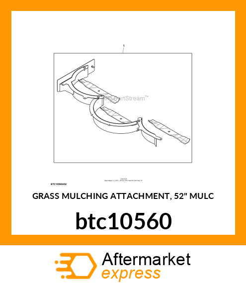 GRASS MULCHING ATTACHMENT, 52" MULC btc10560