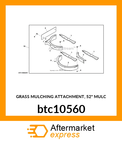 GRASS MULCHING ATTACHMENT, 52" MULC btc10560