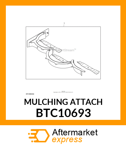 GRASS MULCHING ATTACHMENT, 48" MULC BTC10693